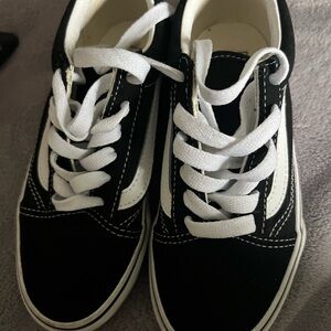 Vans Kids Black and White Sneakers